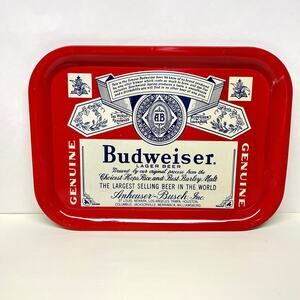 Vintage Metal Budweiser Serving Tray